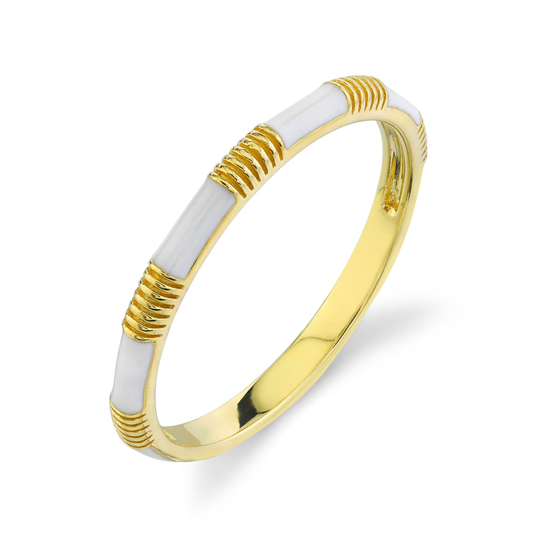 SLOANE STREET White Enamel Stackable Band