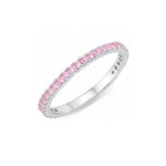 Load image into Gallery viewer, 14K White Gold Pink Tourmaline Stackable Ring