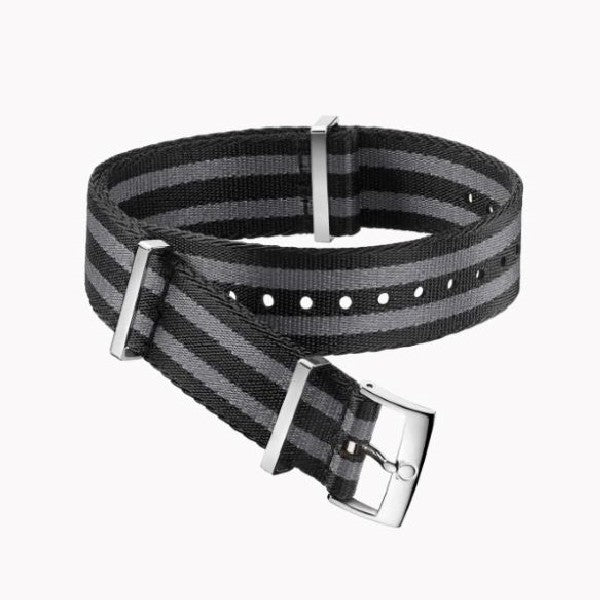 OMEGA NATOストラップ ブルー＆グレー OMEGA NATO Blue Strap with Grey Borders 21-22mm – Mazzarese Jewelry