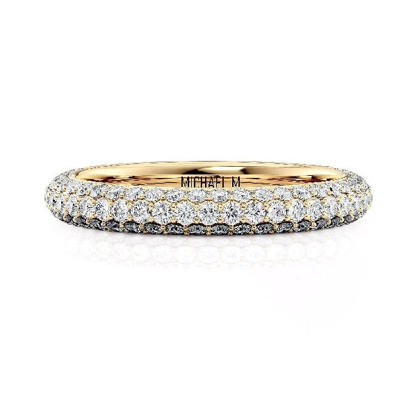 MICHAEL M 18K Yellow Gold Diamond Pave Wedding Band