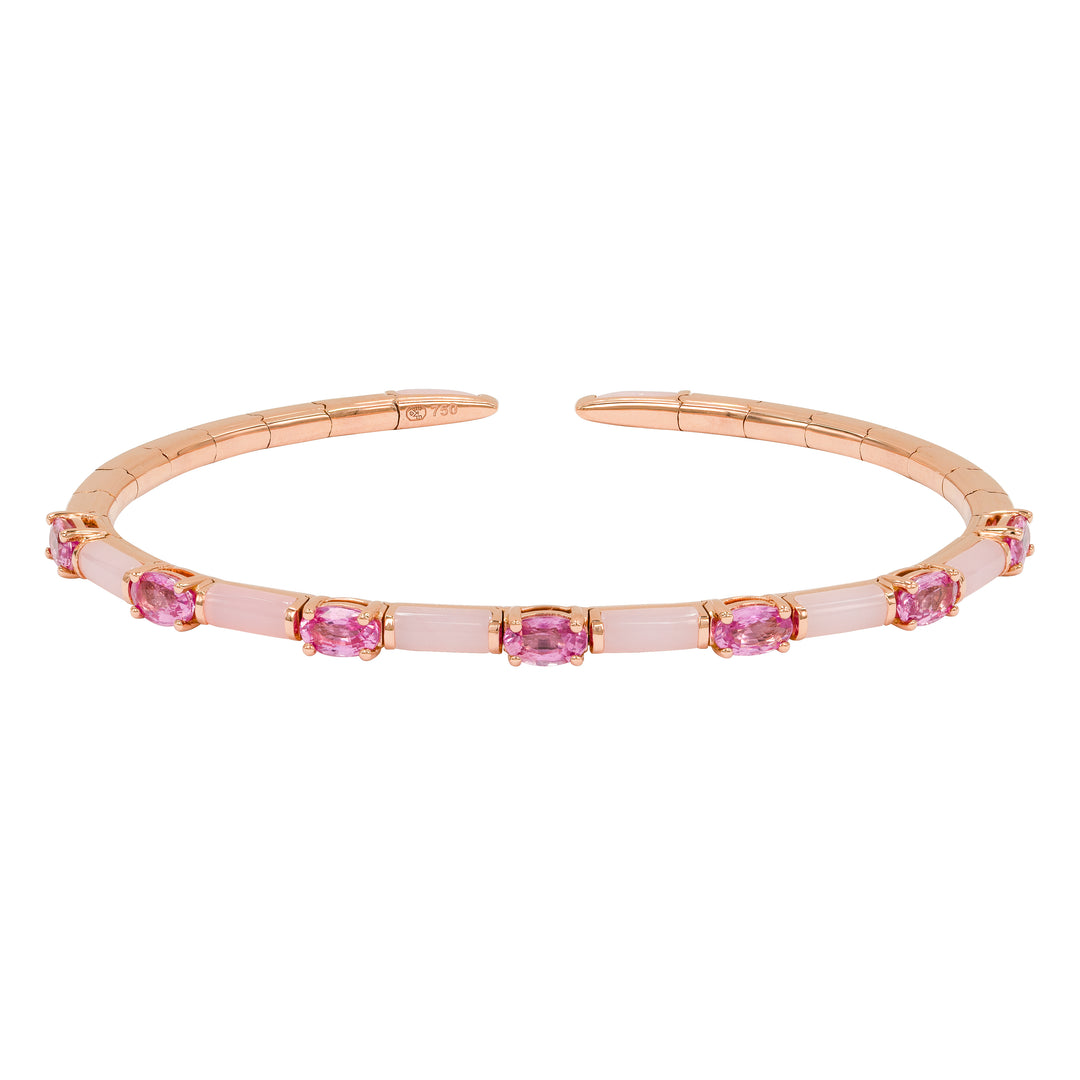 ETHO MARIA 18K Rose Gold Pink Sapphire and Opal Cuff