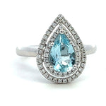 Load image into Gallery viewer, Aquamarine Double Halo Fashion Ring
