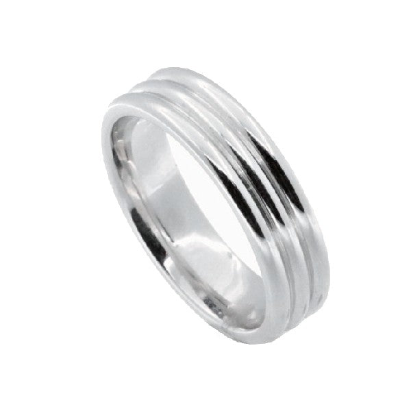Men's 18K White  Gold 6mm Wedding Band