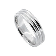 Men's 18K White  Gold 6mm Wedding Band