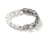 Load image into Gallery viewer, Silver And Pearls Chain Link Bracelet
