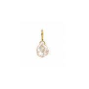 14K Yellow Gold 9.8mm Keshi Cornflake Pearl Pendant / Charm / Enhancer