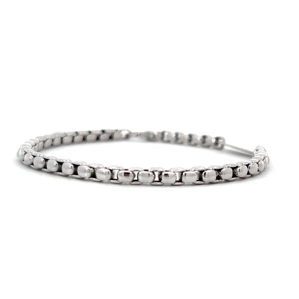 18K White Gold Men's Link Bracelet