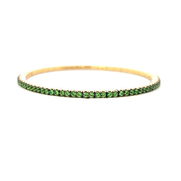 DEMEGLIO 18K Yellow Gold Tsavorite Stretch Bracelet