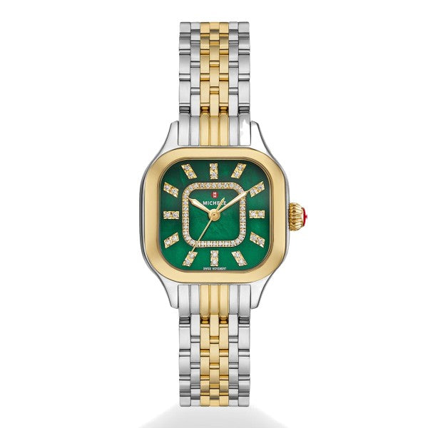 MICHELE Meggie Two-Tone Lush Green Dial Diamond Watch