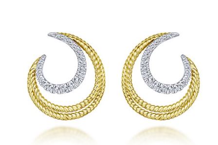 Twisted Crescent Diamond Earrings