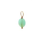 HEATHER B MOORE 14k Yellow Gold Unfaceted Oval Chalcedony Charm