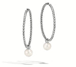 Load image into Gallery viewer, Sterling Silver Pearl Drop Transformable Hoop Earring
