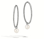 Load image into Gallery viewer, JOHN HARDY Sterling Silver Pearl Drop Transformable Hoop Earring
