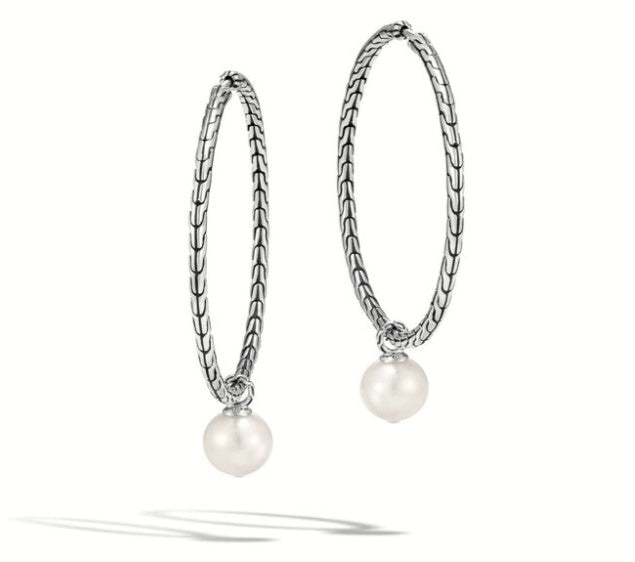 JOHN HARDY Sterling Silver Pearl Drop Transformable Hoop Earring