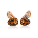 Load image into Gallery viewer, Smokey Quartz and Diamond Earrings
