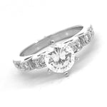 Load image into Gallery viewer, 18K White Gold Ribbon Diamond Engagement Ring