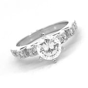 18K White Gold Ribbon Diamond Engagement Ring