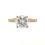 Load image into Gallery viewer, 14K Yellow Gold Side Stone Engagement Ring