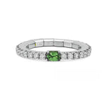 Load image into Gallery viewer, EXTENSIBLE 18K White Gold Tsavorite &amp; Diamond Stretch Eternity Band
