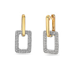 Load image into Gallery viewer, Two-Tone Diamond Geometric Earrings
