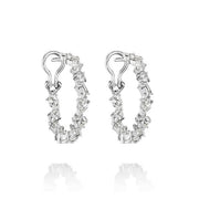 18K White Gold Multi-Shaped Diamond Hoop Earrings