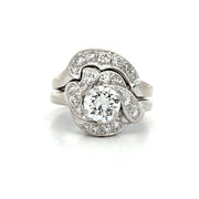 ESTATE 14K White Gold Vintage Diamond Ring with Wrap
