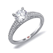 18K White Gold Diamond Pave Engagement Ring