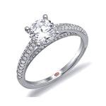Load image into Gallery viewer, 18K White Gold Diamond Pave Engagement Ring