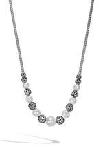 Load image into Gallery viewer, Classic Chain Hammered Silver Bead Necklace
