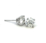 Load image into Gallery viewer, 14K White Gold Natural Diamond Stud Earrings 1.86cttw