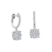 A.LINK 18K White Gold Diamond Cluster Earrings 1.00cttw