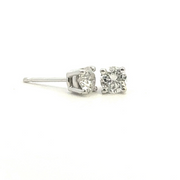 14K White Gold Natural Diamond Stud Earrings 0.38cttw