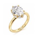 Load image into Gallery viewer, MICHAEL M 18K Yellow Gold Oval  Hidden Halo Engagement Ring