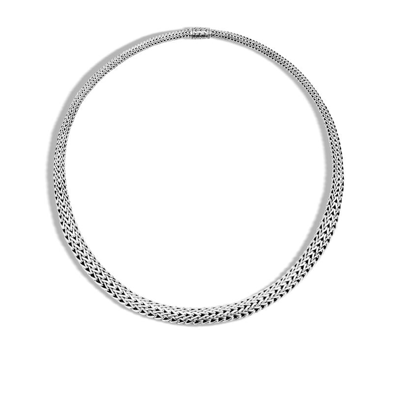 Classic Chain Graduated Silver Necklace