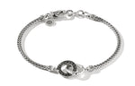 Load image into Gallery viewer, JOHN HARDY Classic Chain Hammered Silver And Black Gem Bracelet
