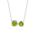 Load image into Gallery viewer, 14K White Gold Toi-Et-Moi Diamond and Peridot Necklace