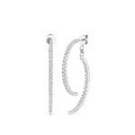 Load image into Gallery viewer, SLOANE STREET Sterling Silver Half Moon White Topaz Earrings