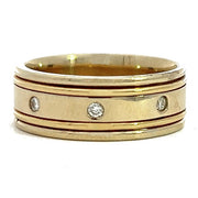 18K Men's Diamond Wedding Band