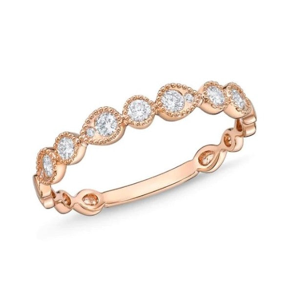 MEMOIRE 18K Rose Gold Diamond Stackable Band