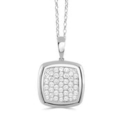18K White Gold Diamond Pendant Necklace