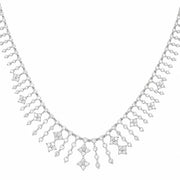 ESTATE Platinum Diamond Fringe Collar Necklace