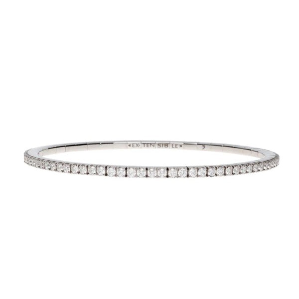 DEMEGLIO 18K White Gold Stretch Diamond Tennis Bracelet