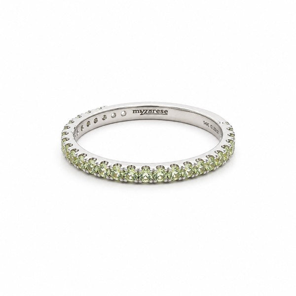14K White Gold Peridot Stackable Ring