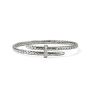 JOHN HARDY Silver Diamond Slim Spear Bypass Flex Cuff