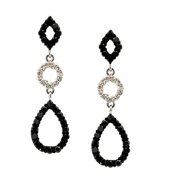 Black Sapphire and Diamond Earrings