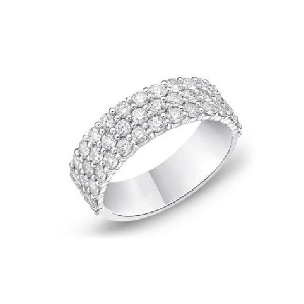 MEMOIRE 18K White Gold Paramount Diamond Wedding or Anniversary Band