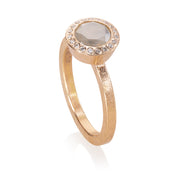 TODD REED Rose Gold Ring White Soft Grey Diamond