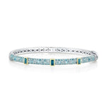 Load image into Gallery viewer, SLOANE STREET Sterling Silver and 18K Yellow Gold Blue Topaz Station Bracelet