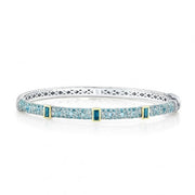 SLOANE STREET Sterling Silver and 18K Yellow Gold Blue Topaz Station Bracelet