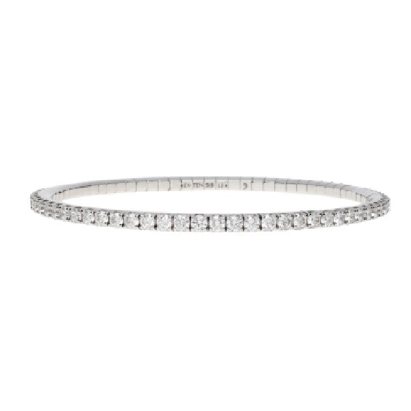DEMEGLIO 18K White Gold Stretch Diamond Tennis Bracelet